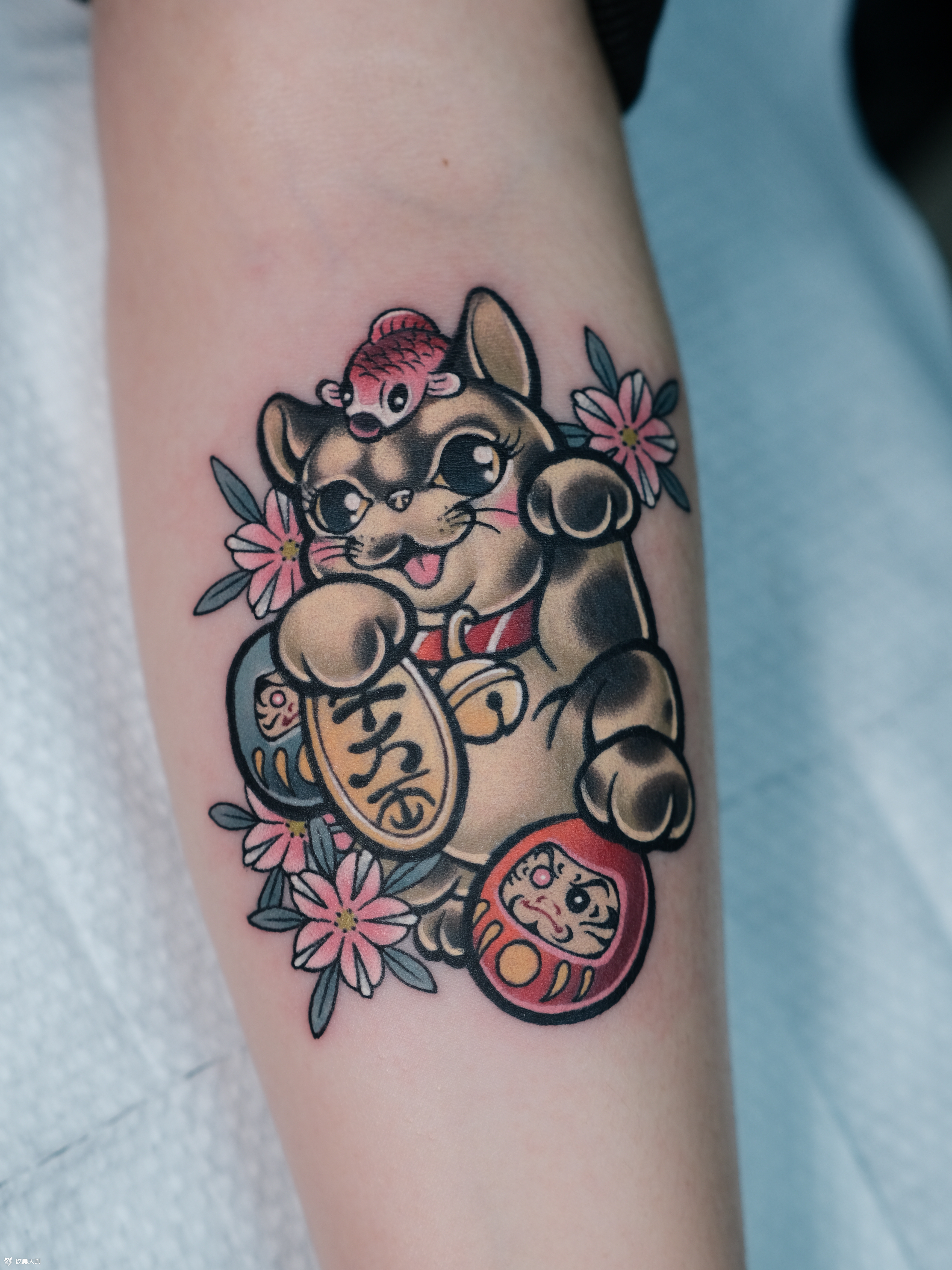 招财猫_纹身图案手稿图片_龙的纹身作品集