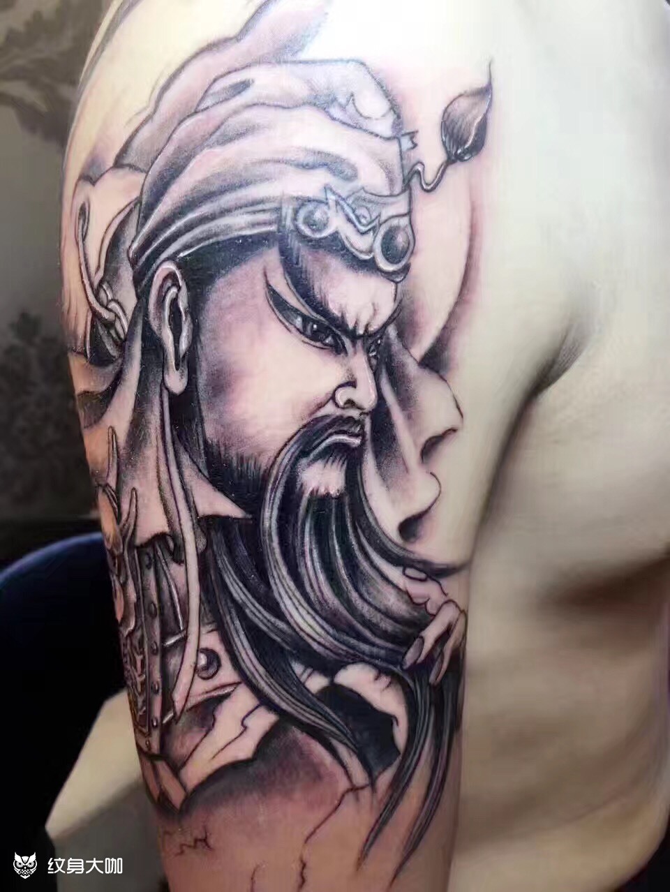 关公一枚_纹身图案手稿图片_叶子的纹身作品集