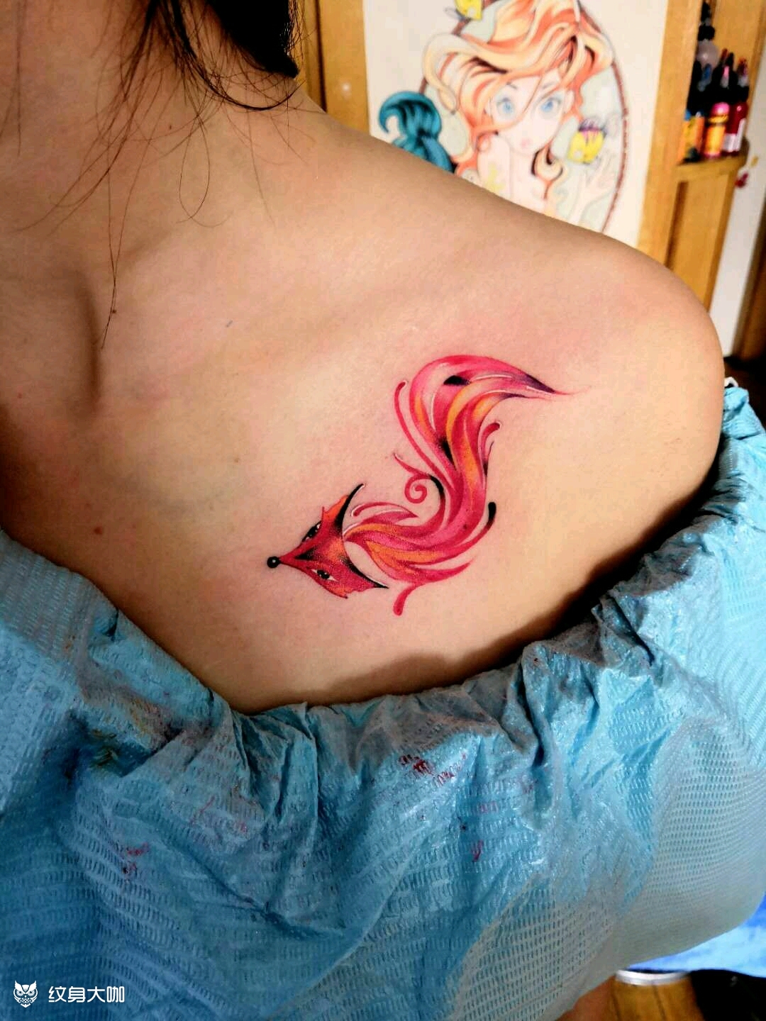 彩色小狐狸_纹身图案手稿图片_范莉莎的纹身作品集