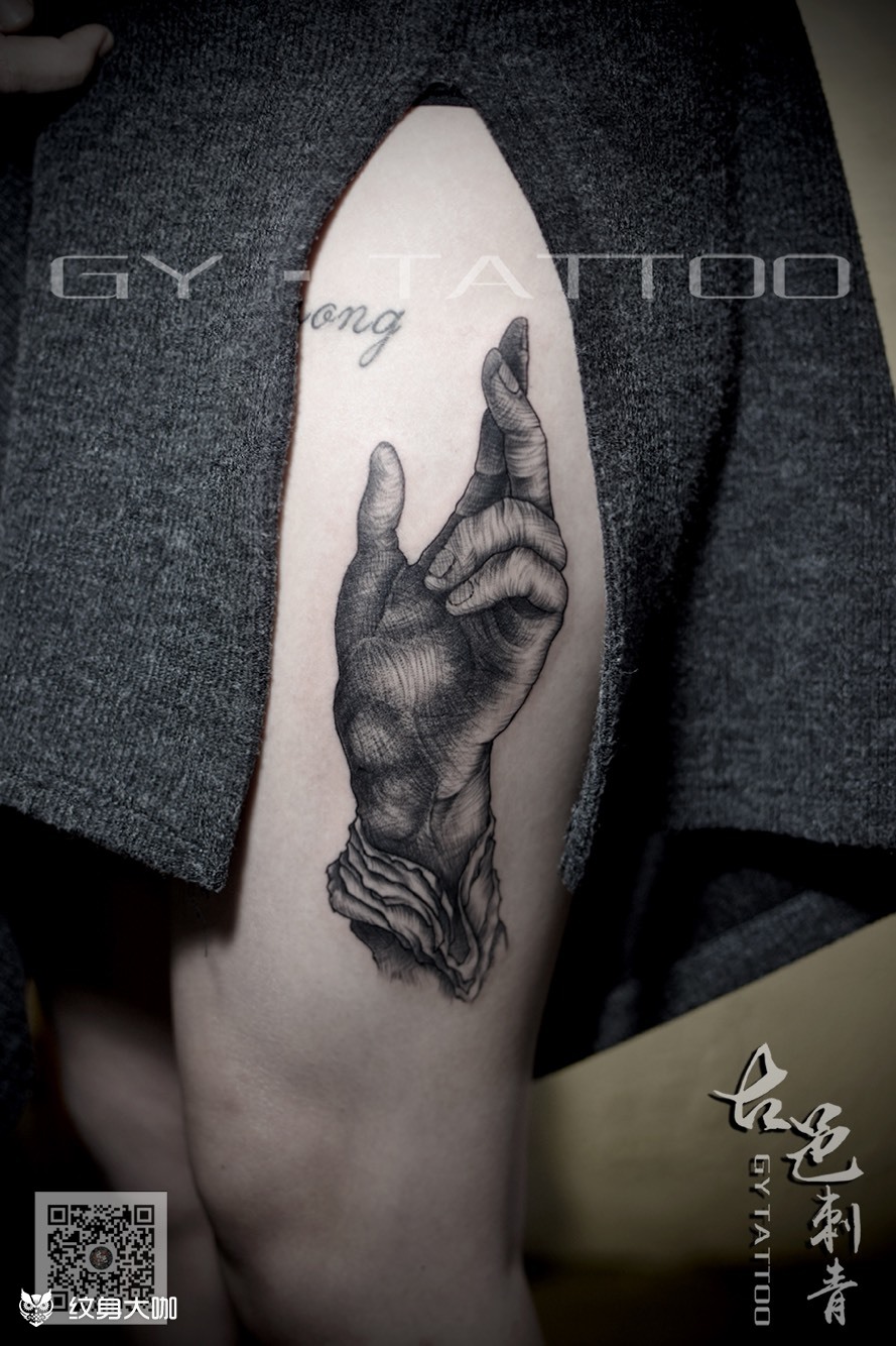上帝之手_纹身图案手稿图片_刘星的纹身作品集