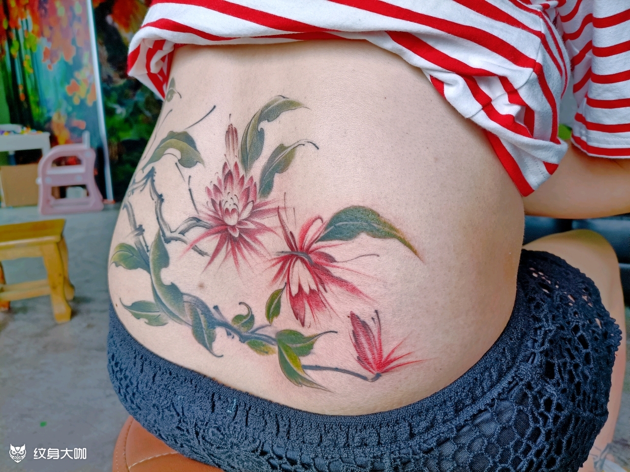昙花_纹身图案手稿图片_君君的纹身作品集
