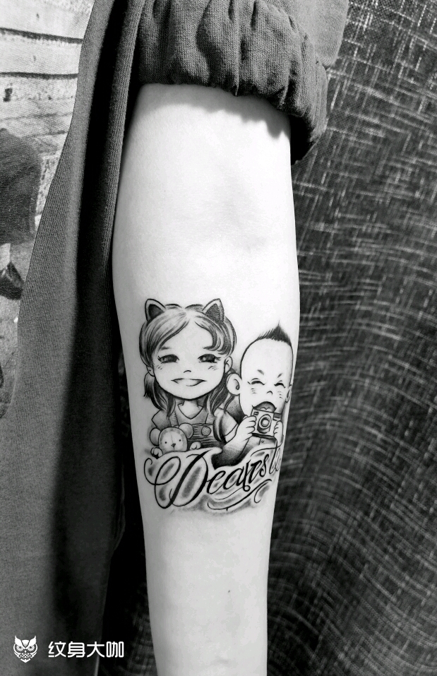 宝宝卡通肖像_纹身图案手稿图片_王成全的纹身作品集
