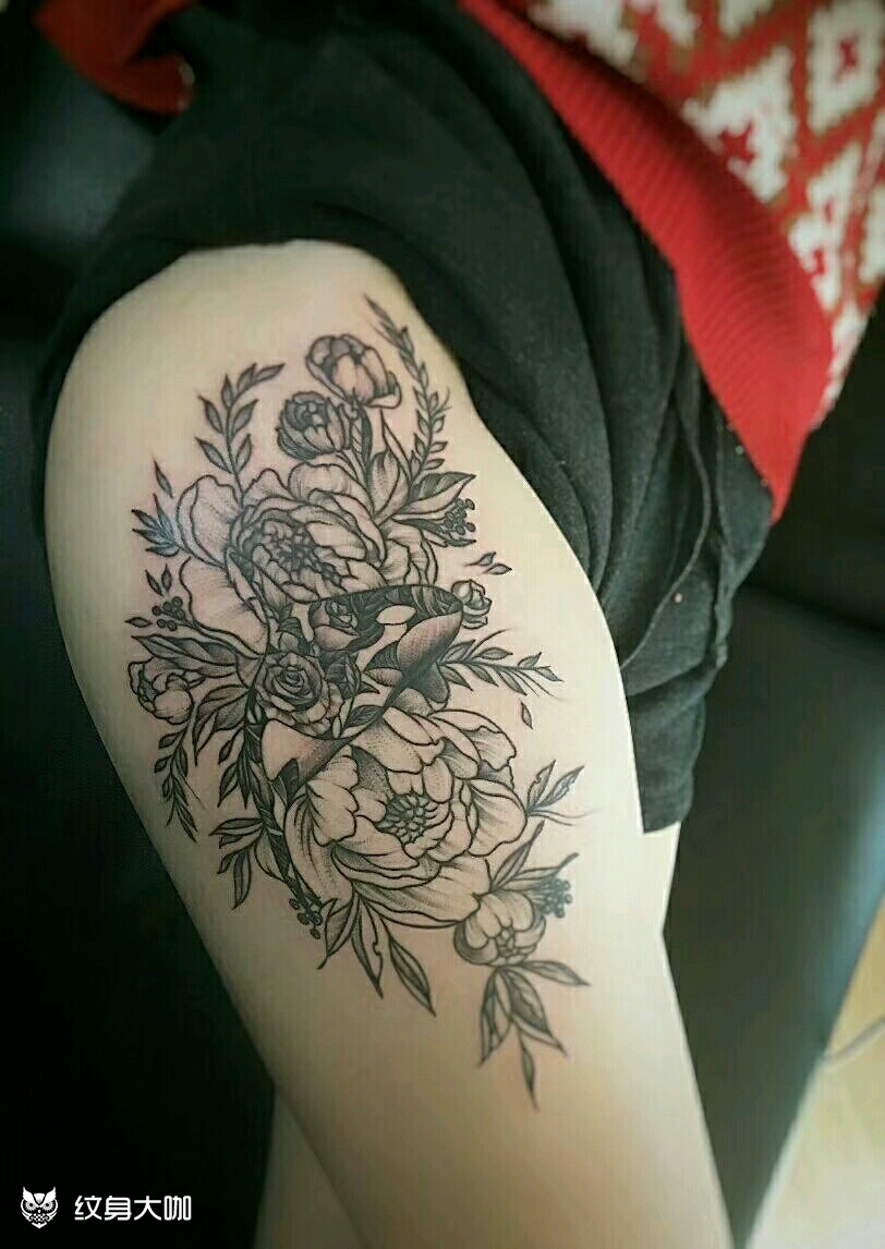 腿花_纹身图案手稿图片_华华的纹身作品集