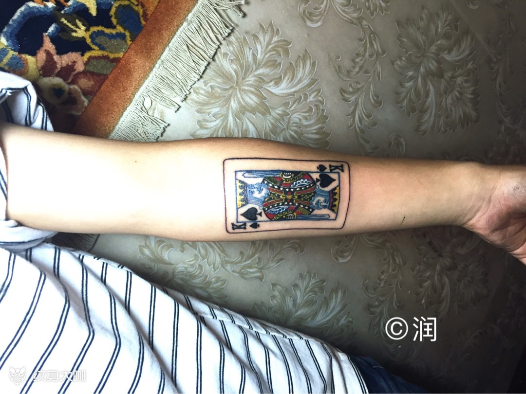 黑桃k_纹身图案手稿图片_朵润林的纹身作品集