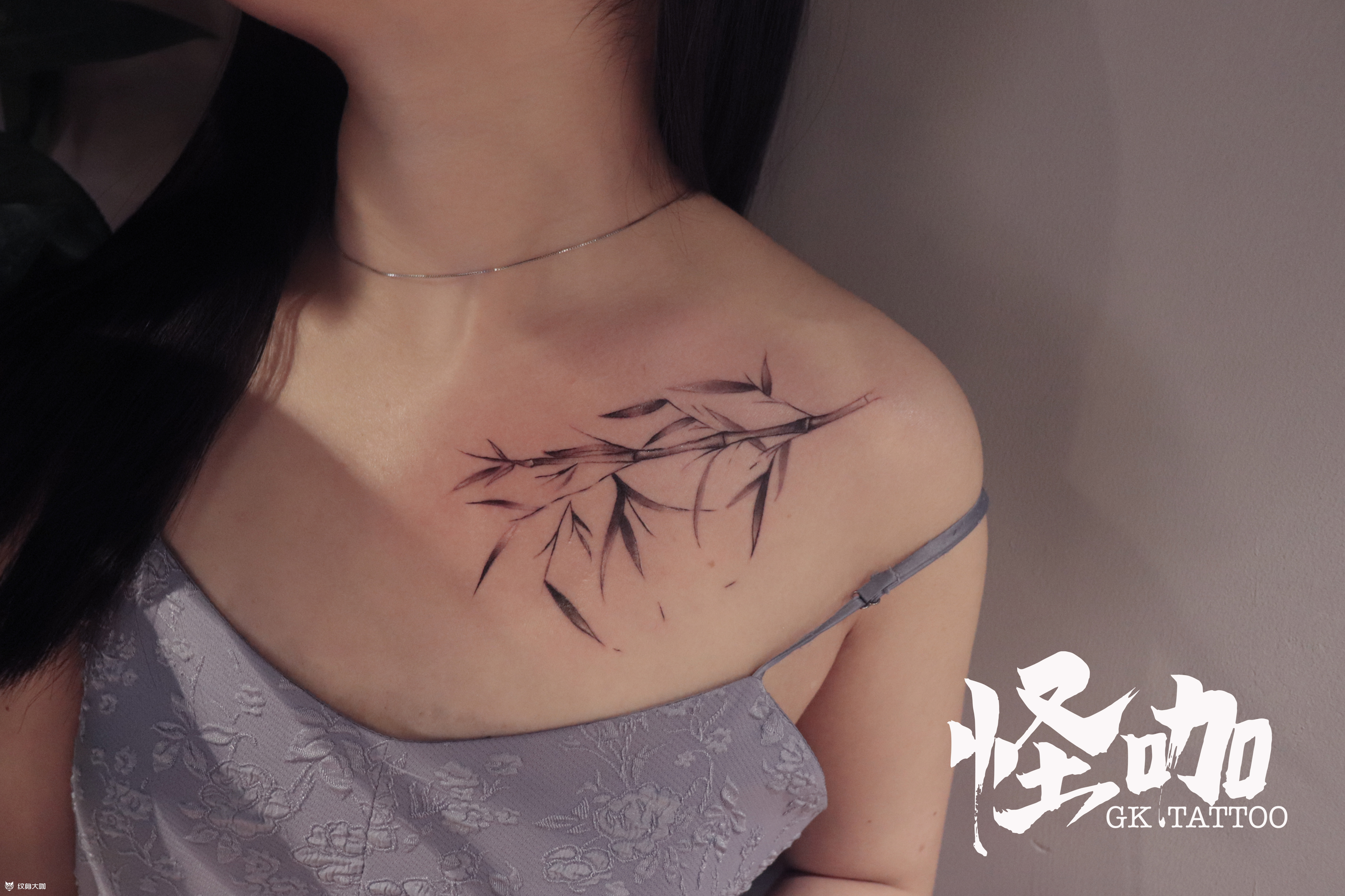 水墨竹子_纹身图案手稿图片_天津怪咖的纹身作品集