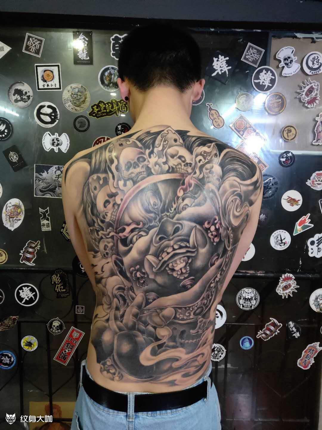 满背大黑天_纹身图案手稿图片_李磊的纹身作品集