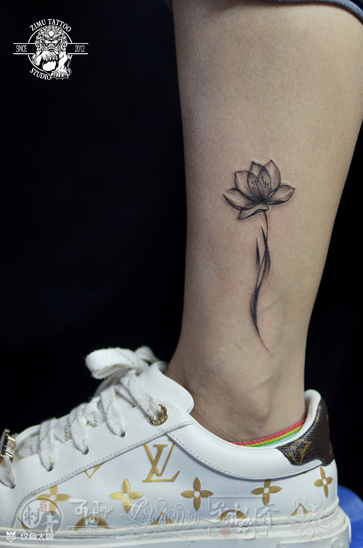 脚踝的莲花_纹身吧社区 - 纹身大咖