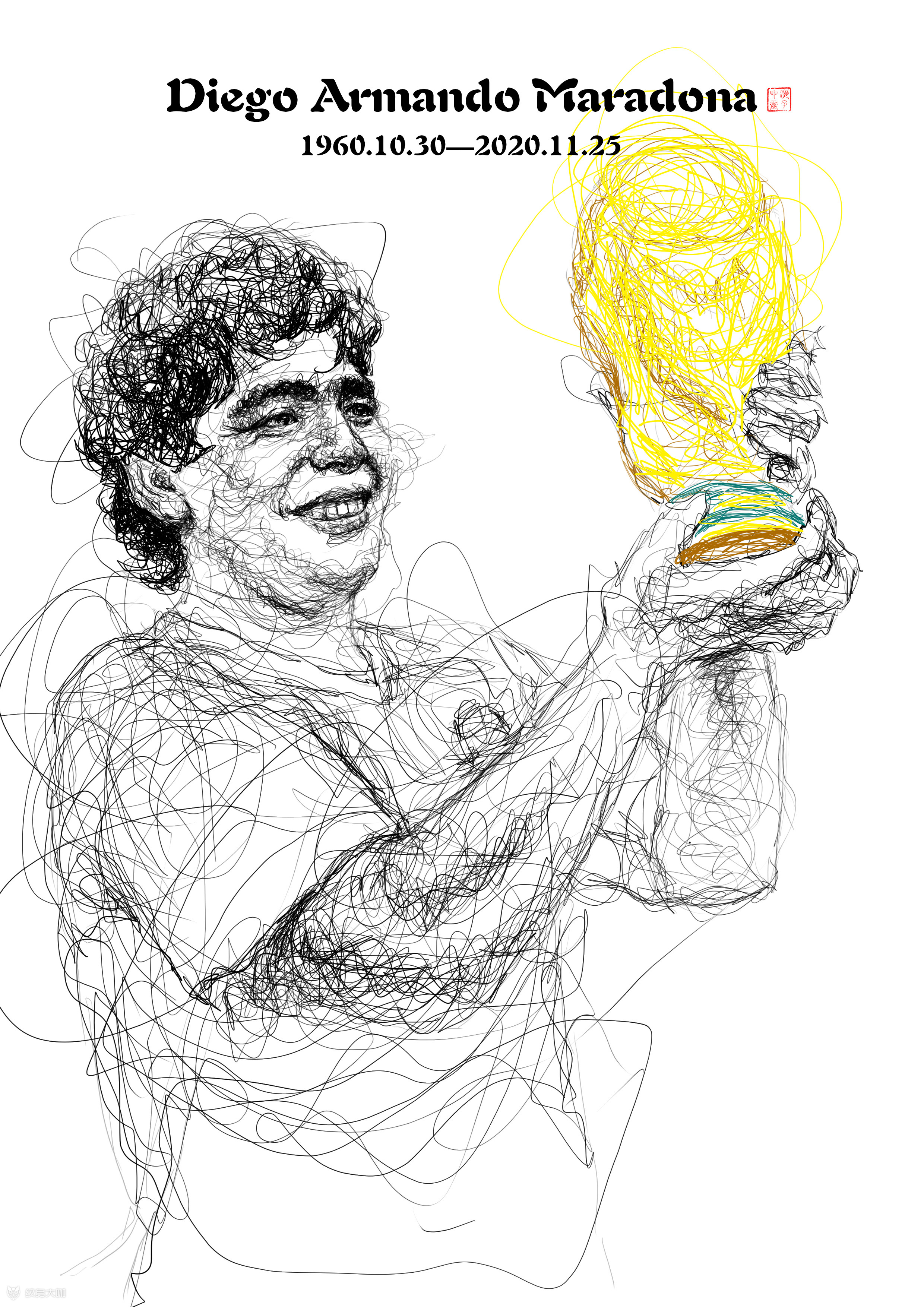 「悲伤的线×马拉多纳」 20_纹身吧社区 - 纹身大咖