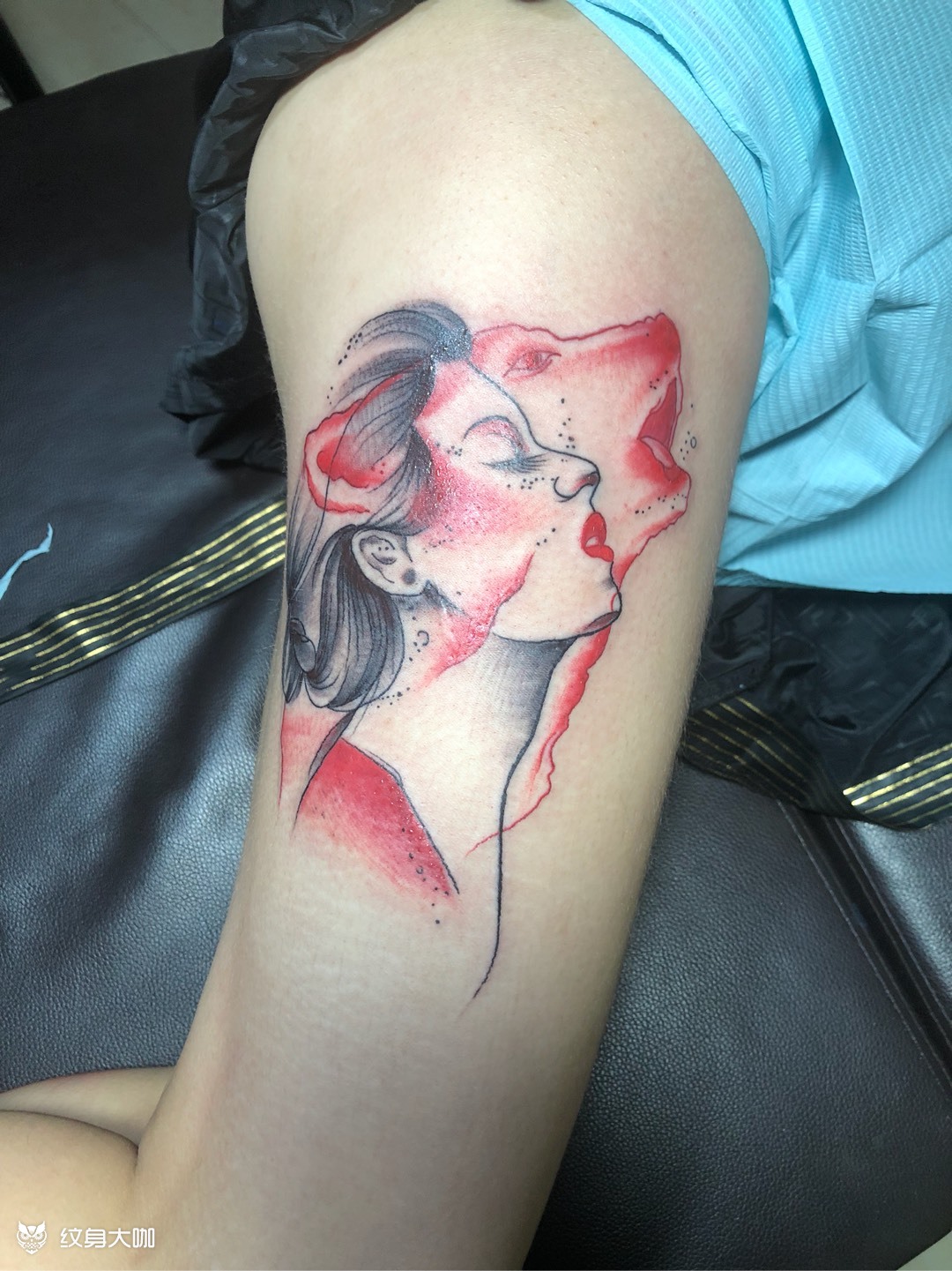 狼女_纹身图案手稿图片_文道的纹身作品集