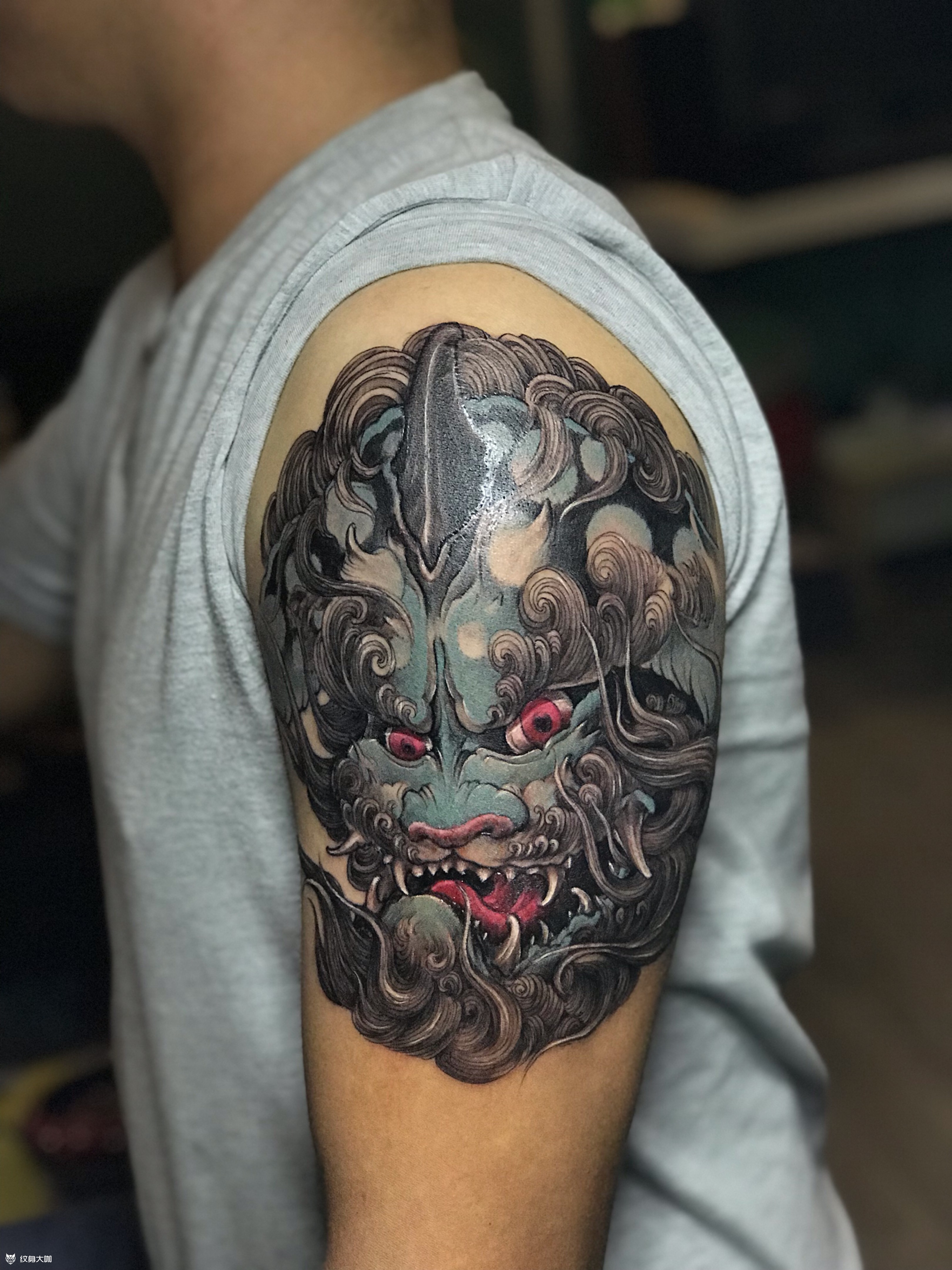 唐狮_纹身图案手稿图片_阿辉的纹身作品集