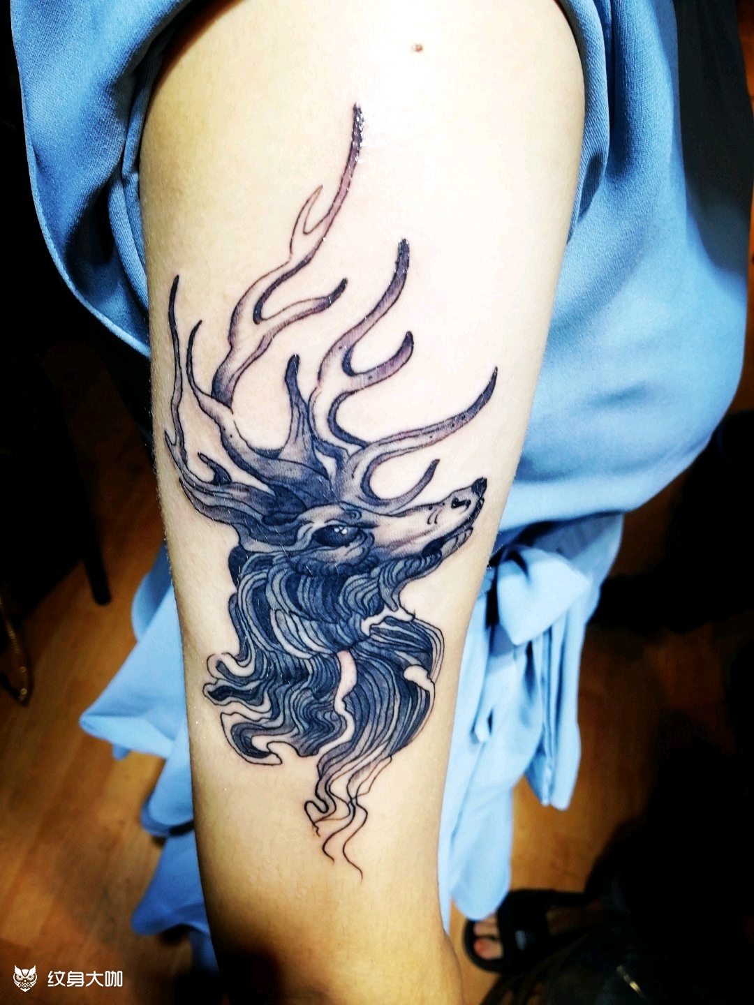 鹿头_纹身图案手稿图片_leave91的纹身作品集