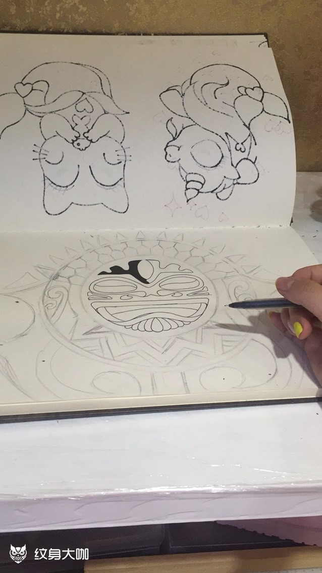 太阳神图腾_纹身图案手稿图片_雁子的纹身作品集