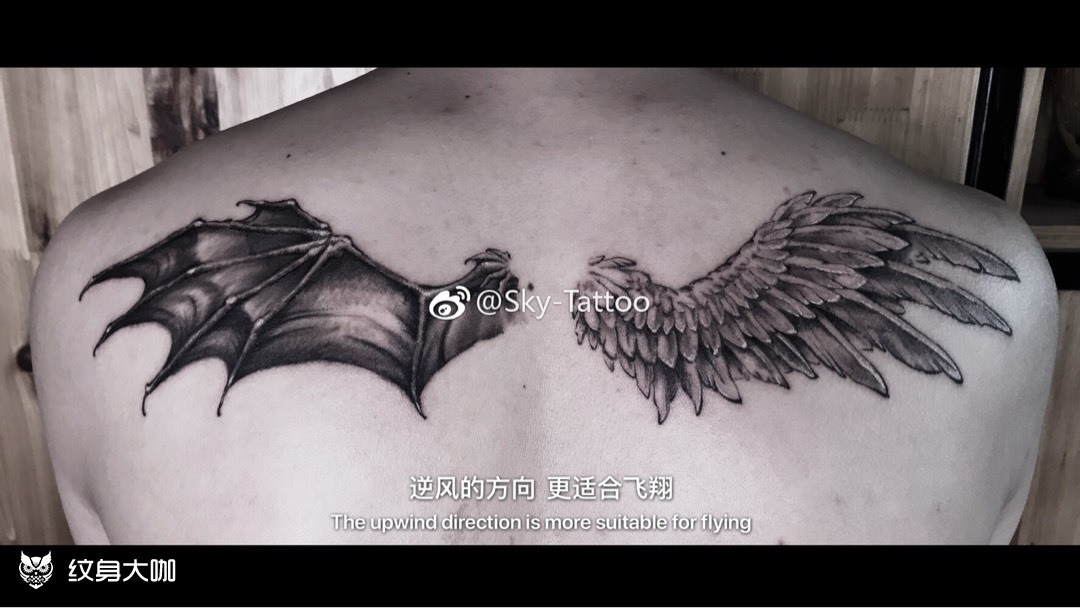 魔鬼天使_纹身图案手稿图片_sky的纹身作品集