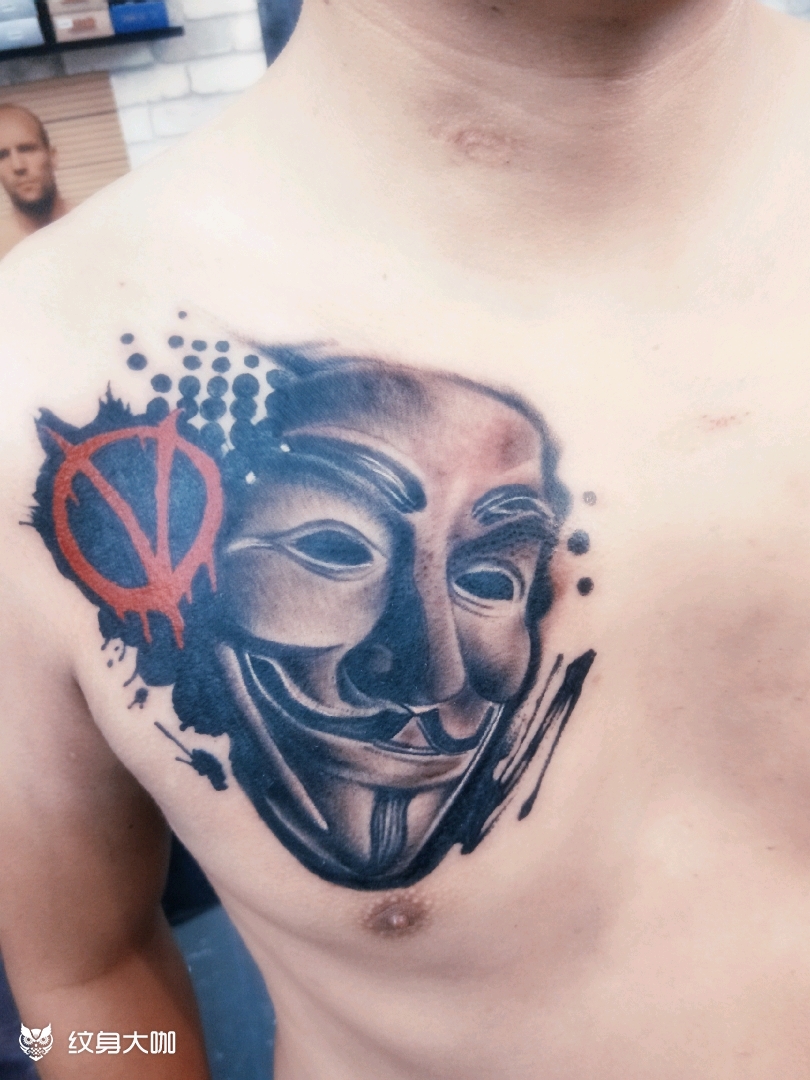 v字仇杀_纹身图案手稿图片_李科龙的纹身作品集