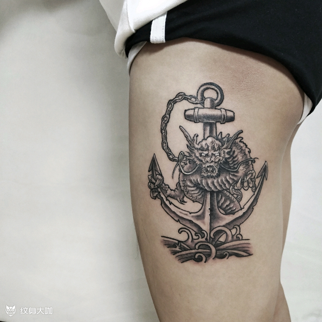 蛟龙特战队队徽_纹身图案手稿图片_阿良的纹身作品集