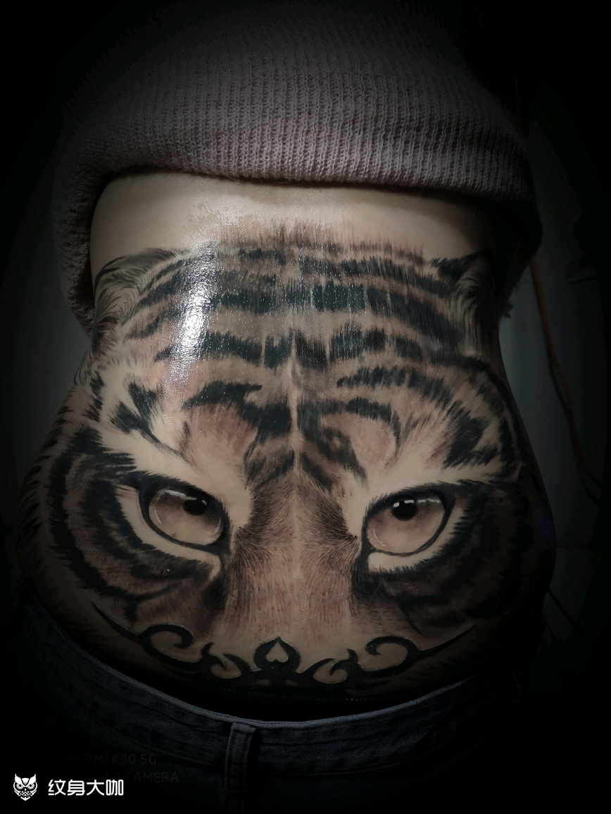 猛虎嗅蔷薇_纹身图案手稿图片_云中雕龙的纹身作品集