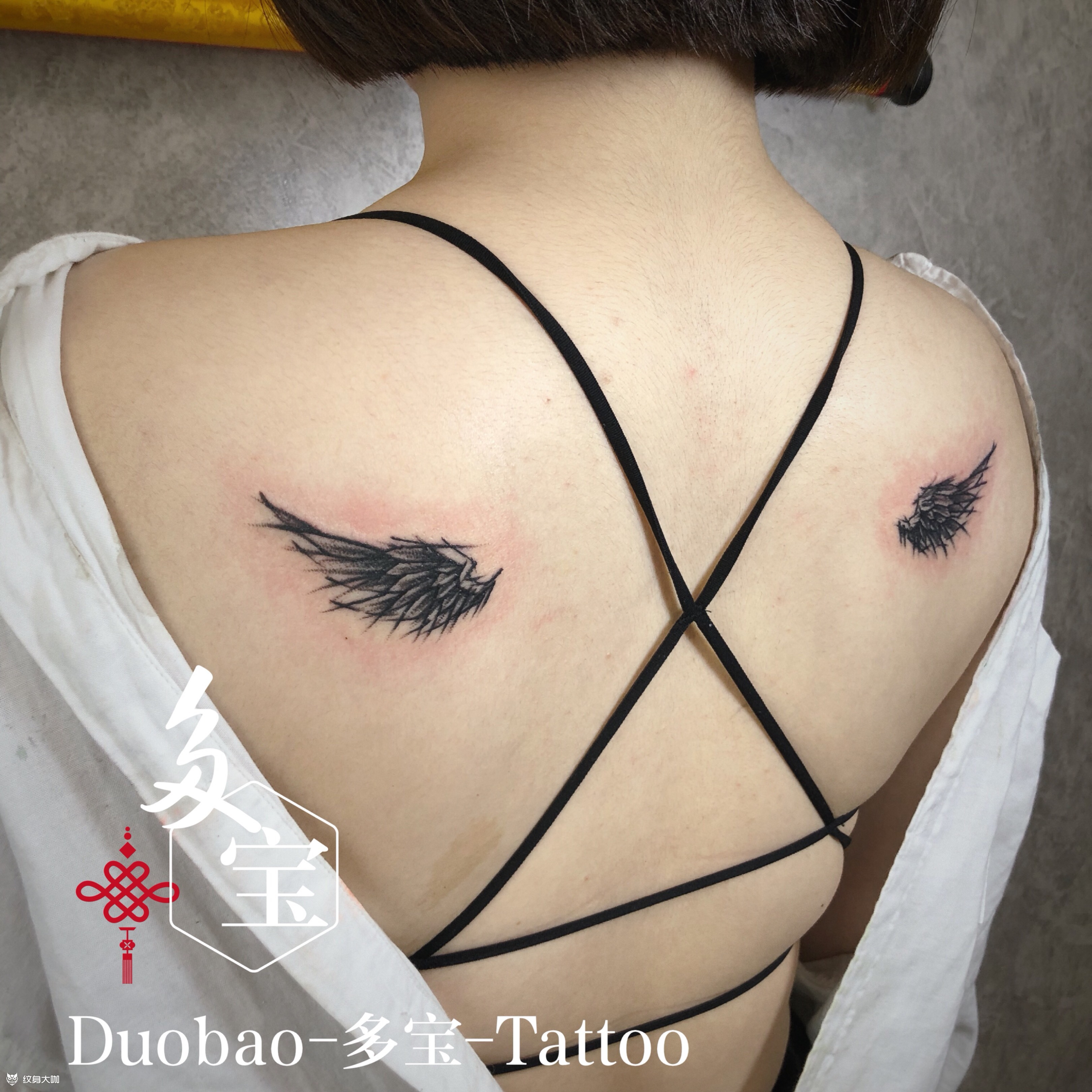 小翅膀_纹身图案手稿图片_薛菁的纹身作品集