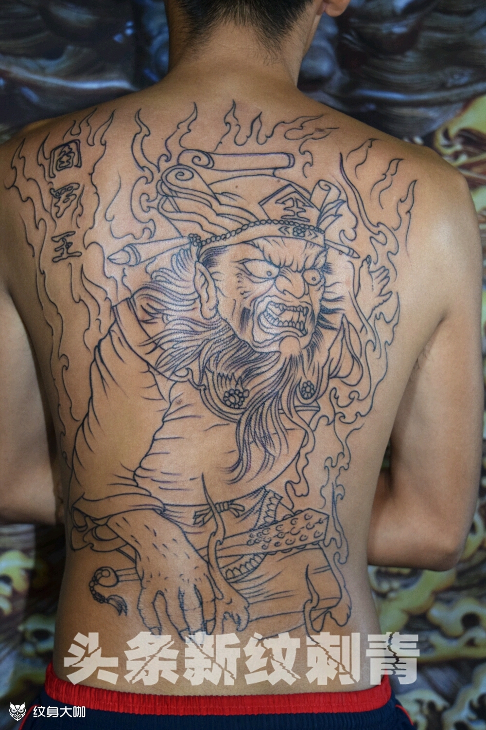 阎罗王割线_纹身图案手稿图片_顾政新的纹身作品集