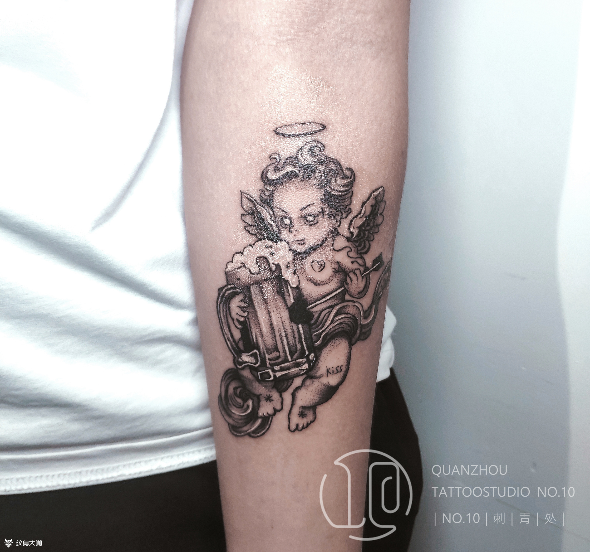 啤酒丘比特_纹身图案手稿图片_香蕉大人的纹身作品集