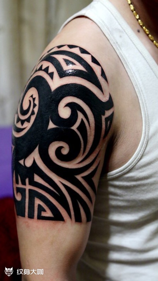 图腾半甲_纹身图案手稿图片_阿宝的纹身作品集