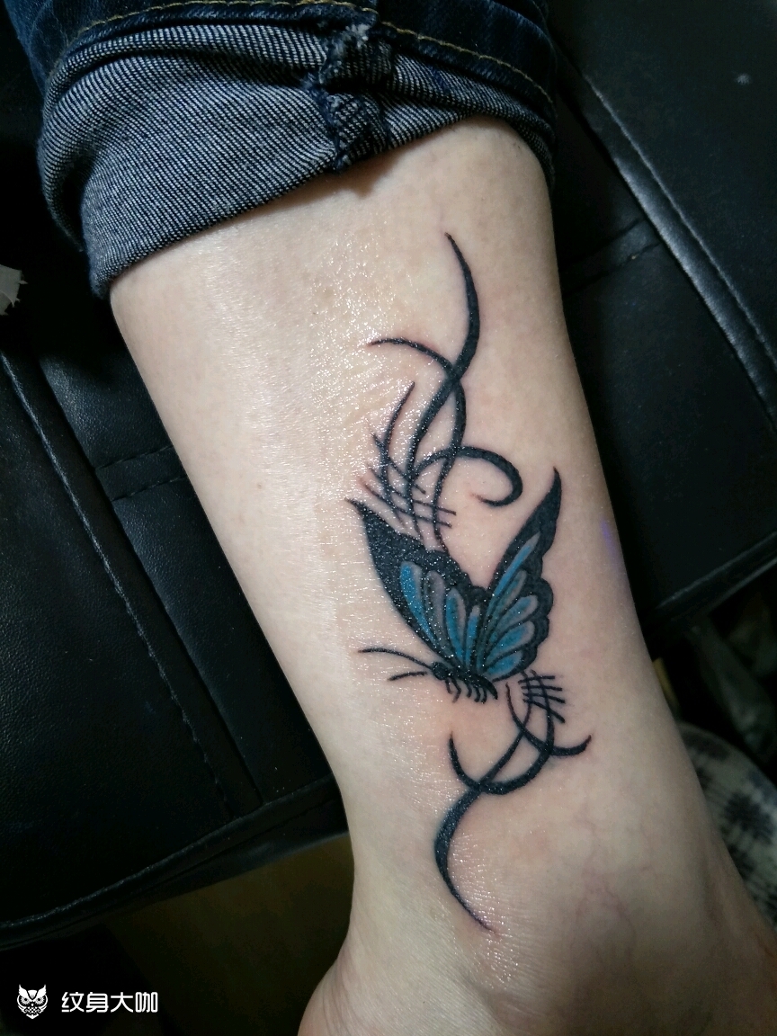 蝴蝶_纹身图案手稿图片_李红锐的纹身作品集