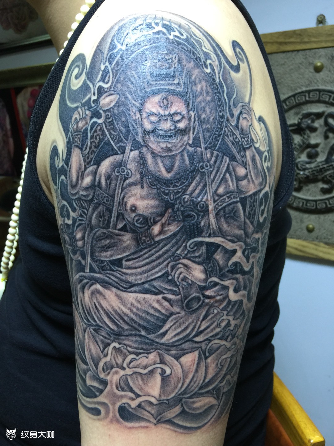 地藏王纹身图案满背图片