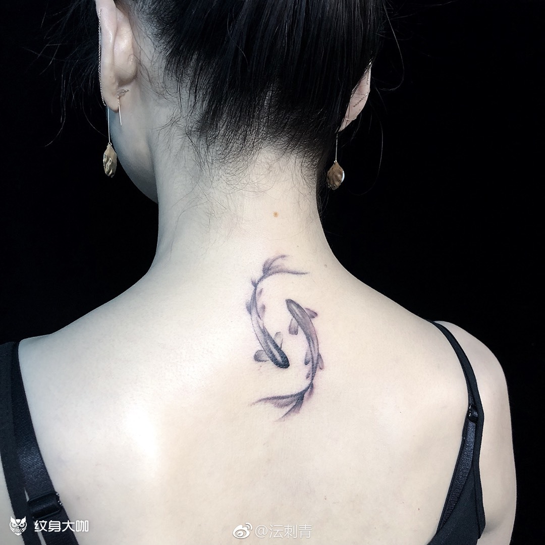 双鱼_纹身图案手稿图片_郑洋洋的纹身作品集