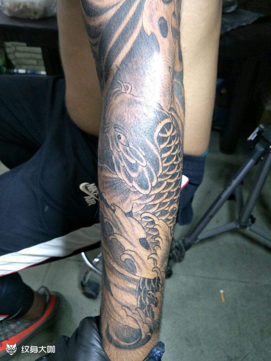 小臂鱼_纹身图案手稿图片_t-attoo75大飞的纹身作品集