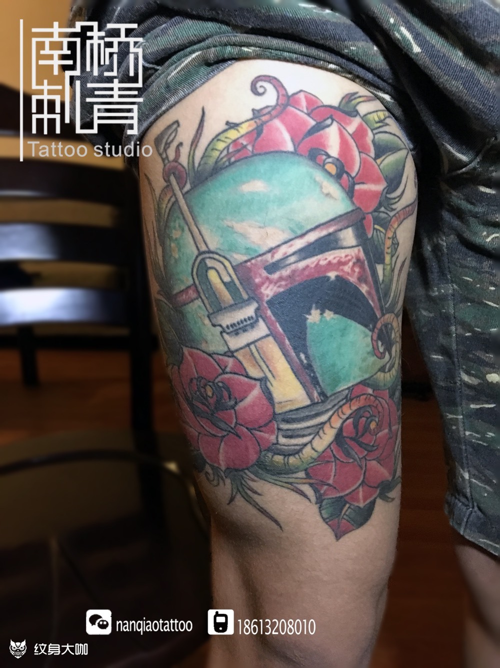 头盔_纹身图案手稿图片_南桥的纹身作品集