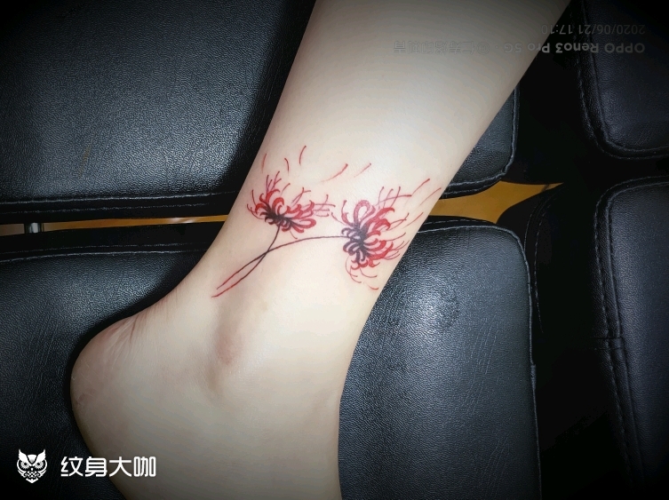 彼岸花_纹身图案手稿图片_吴鹏鹏的纹身作品集