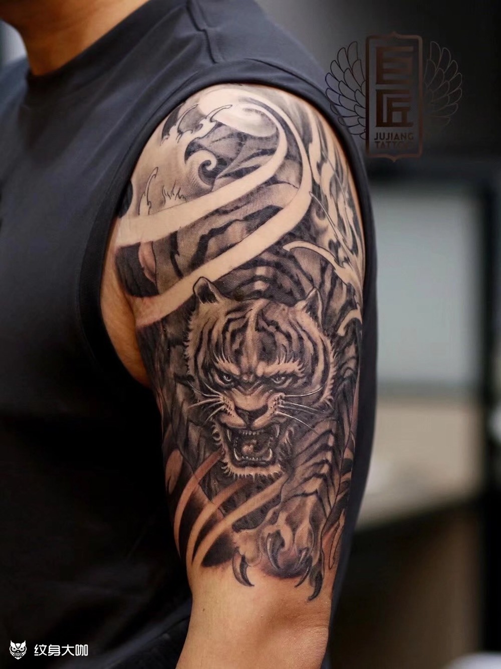 上臂虎_纹身图案手稿图片_栾华的纹身作品集