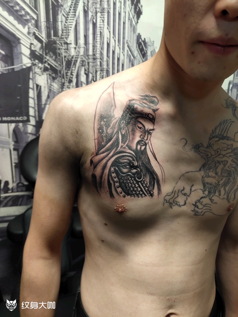 学员作品_纹身图案手稿图片_玄虎门 岳飞的纹身作品集