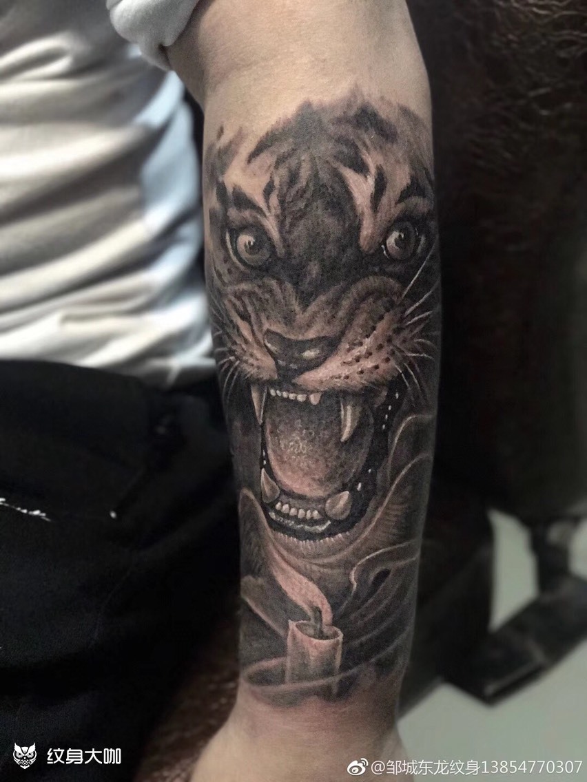 老虎头_纹身图案手稿图片_陈维国的纹身作品集
