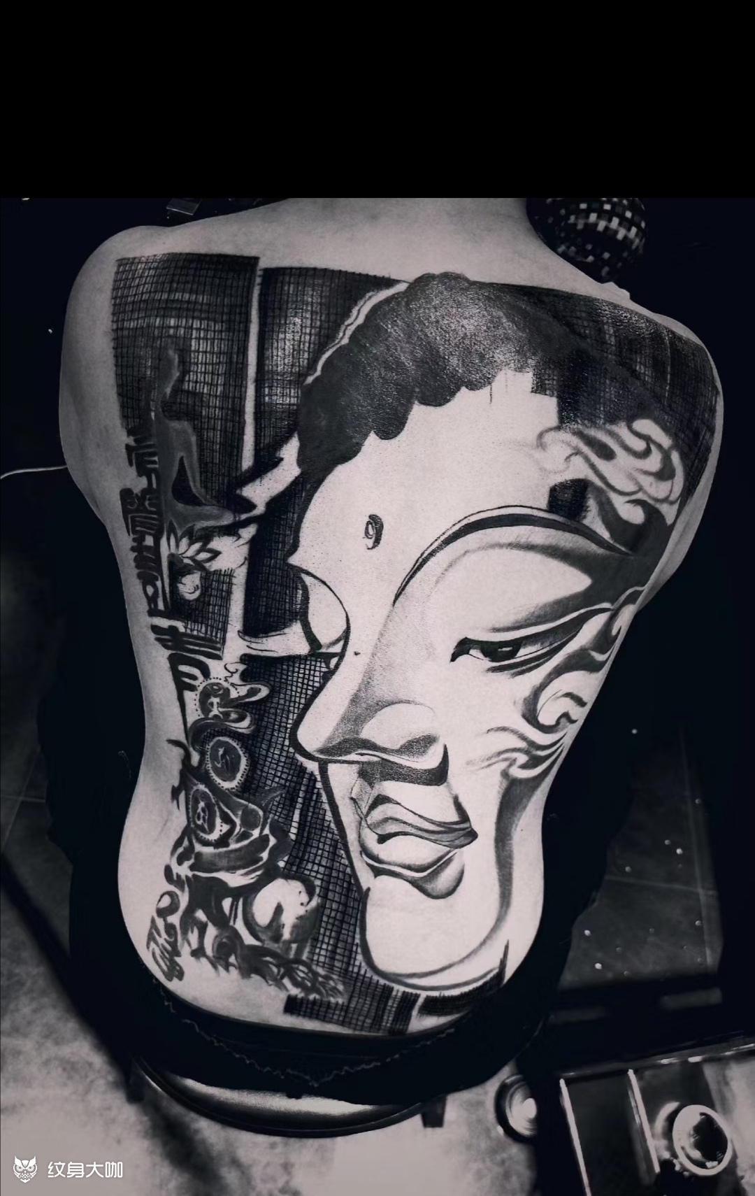 满背佛_纹身图案手稿图片_小若的纹身作品集