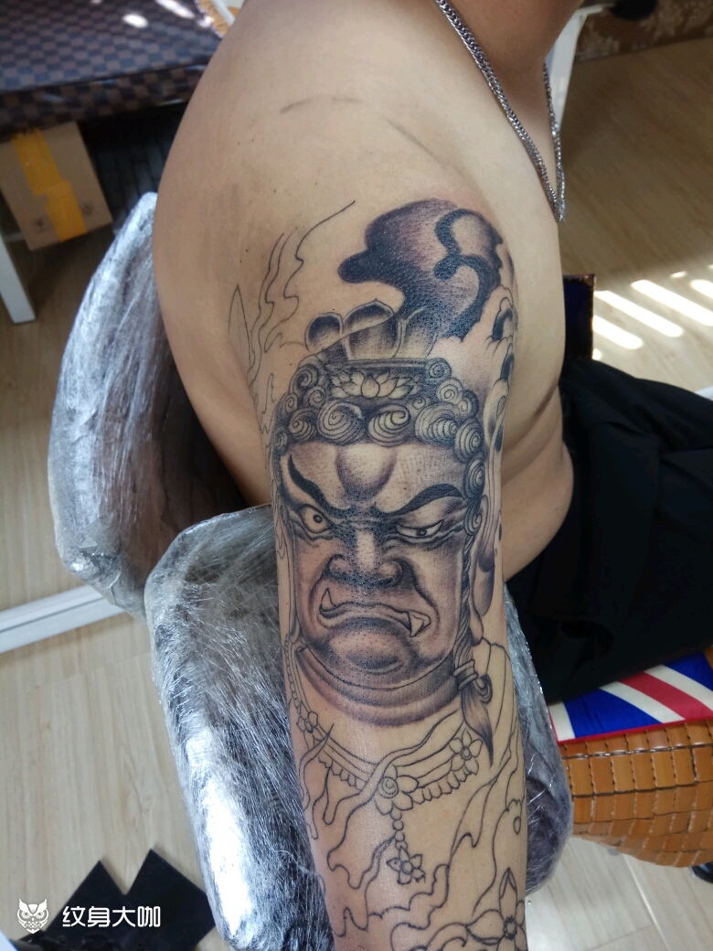 花臂_纹身图案手稿图片_丁长武的纹身作品集