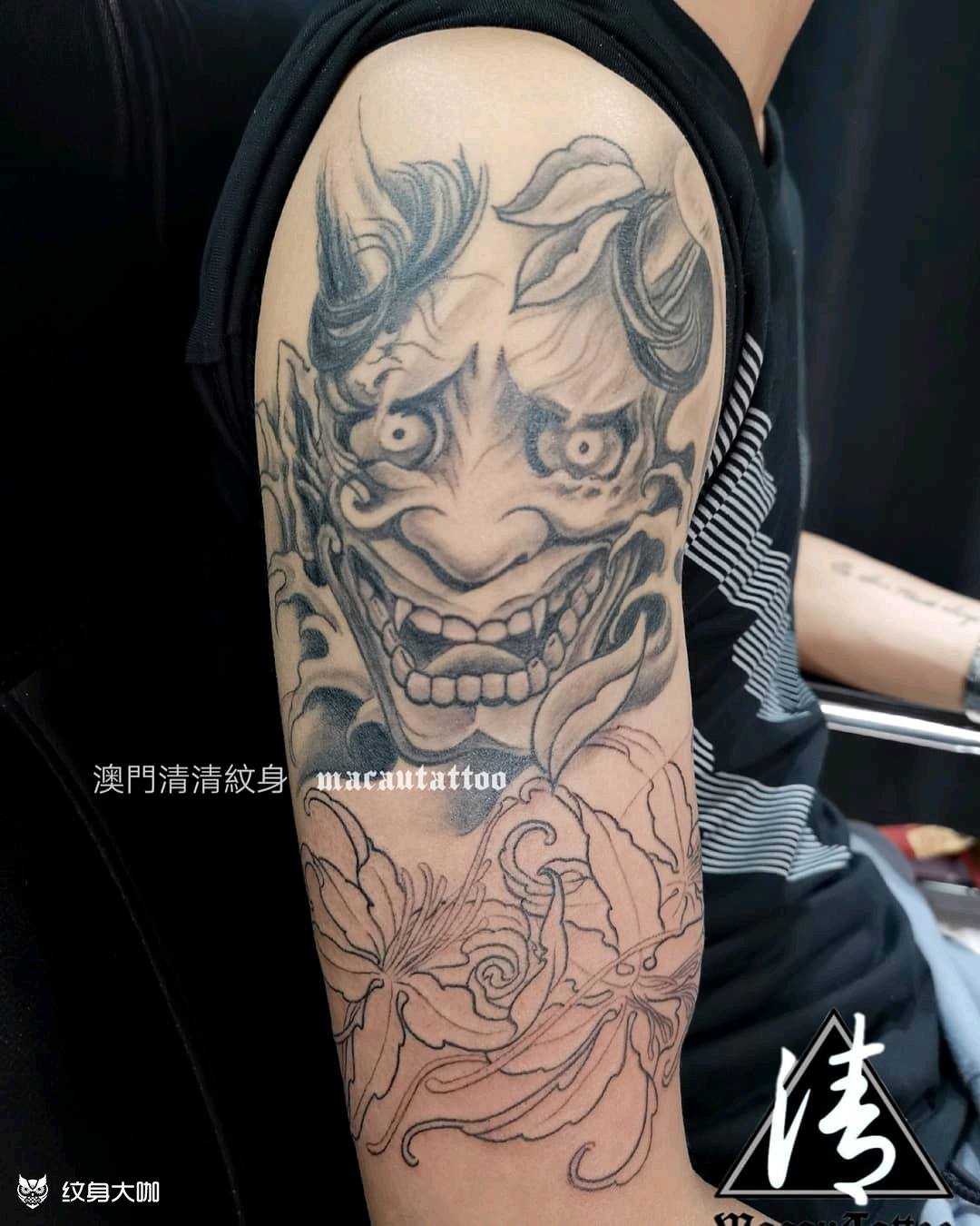 般若彼岸花_纹身图案手稿图片_澳门清清纹身的纹身作品集