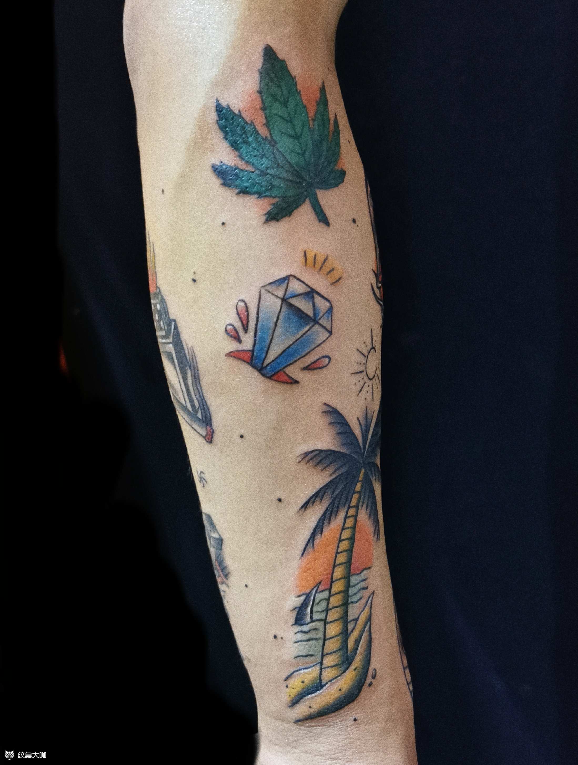 小臂拼接_纹身图案手稿图片_鲁议阳的纹身作品集