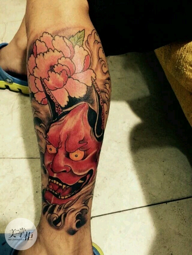 般若包小腿_纹身图案手稿图片_燚(yi)灿的纹身作品集