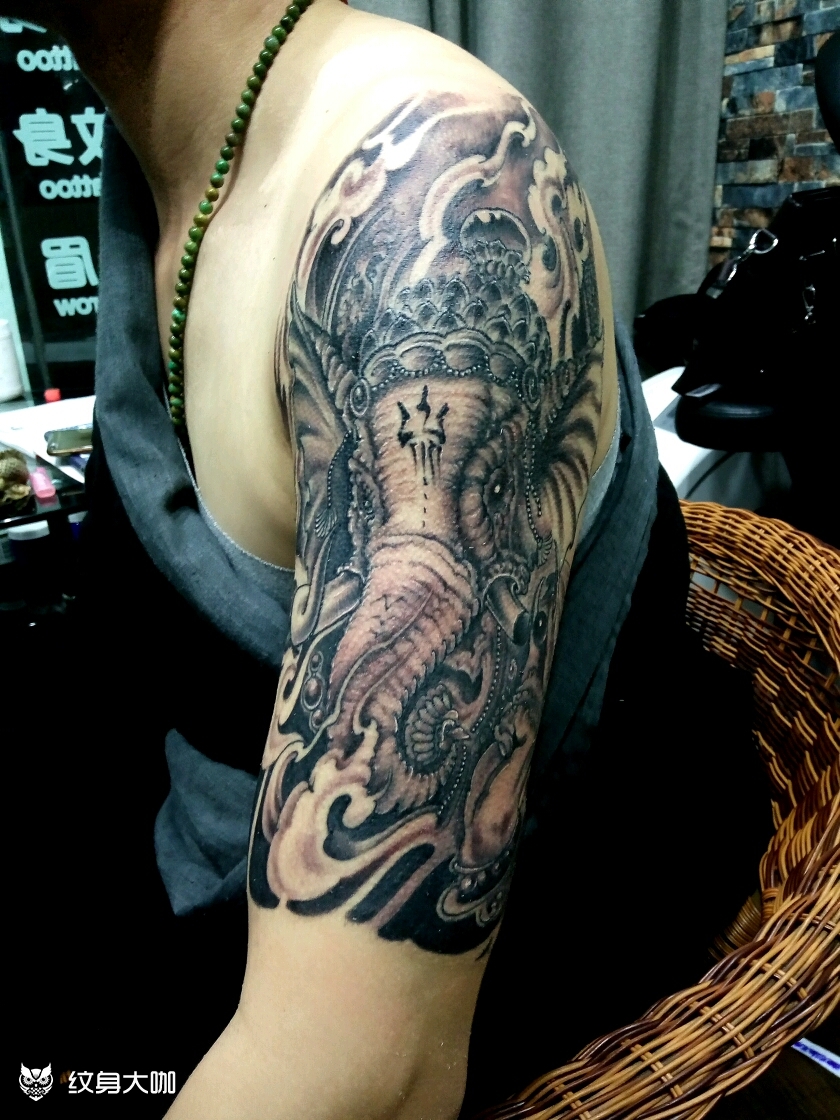 大臂象神_纹身图案手稿图片_雷鸣的纹身作品集