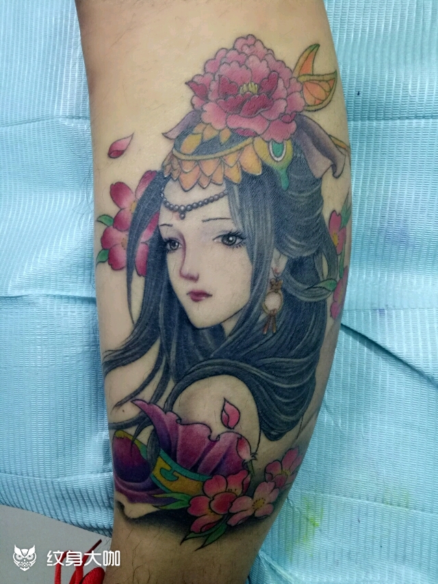 古风美女_纹身图案手稿图片_正芹的纹身作品集