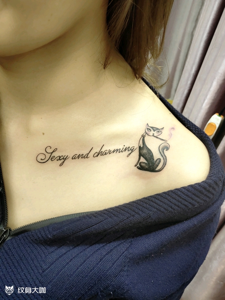 锁骨狐狸_纹身图案手稿图片_吴鹏鹏的纹身作品集