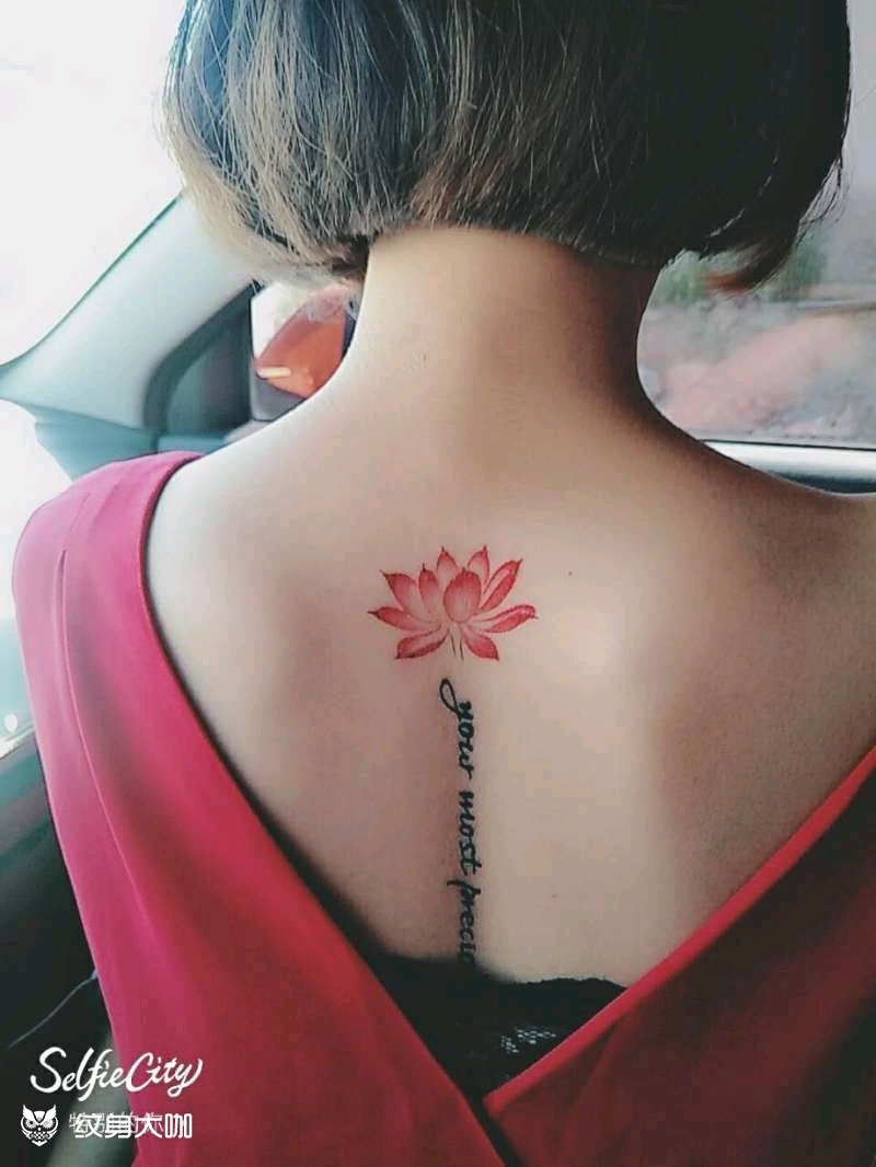 荷花字母_纹身图案手稿图片_王小华的纹身作品集