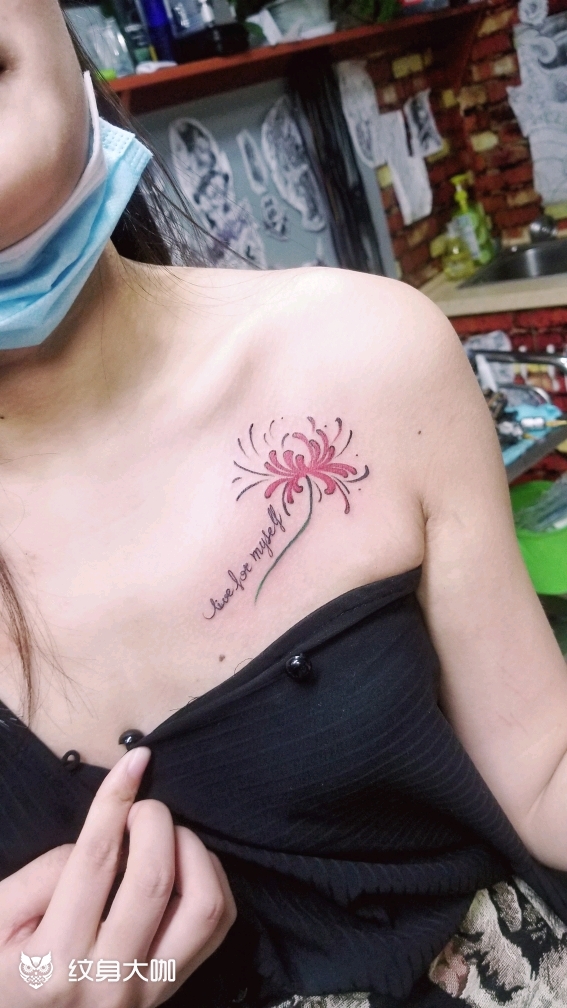 锁骨彼岸花_纹身图案手稿图片_刘国栋的纹身作品集