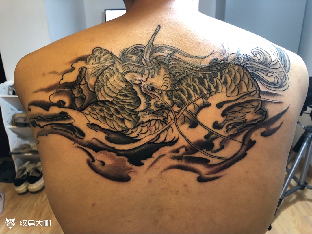 披肩麒麟完工_纹身图案手稿图片_danzo的纹身作品集