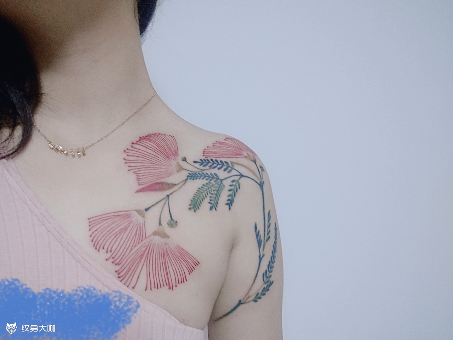 合欢花_纹身图案手稿图片_赵力的纹身作品集