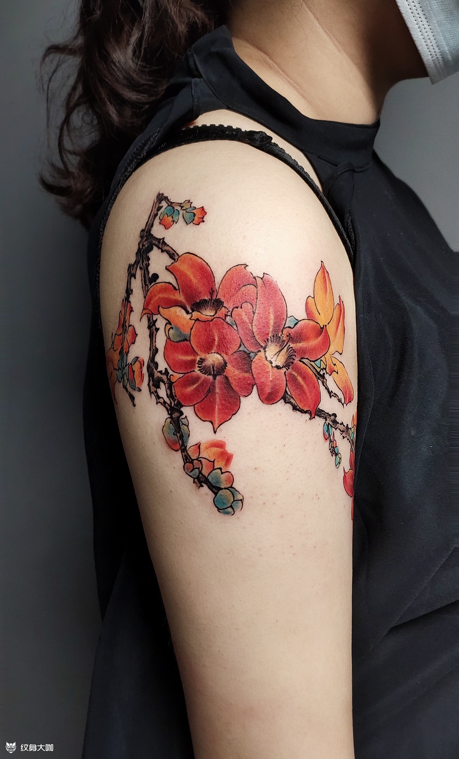 木棉花_纹身图案手稿图片_张楠的纹身作品集