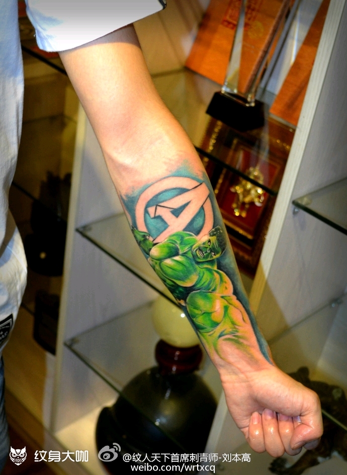 绿巨人_纹身图案手稿图片_刺客的纹身作品集