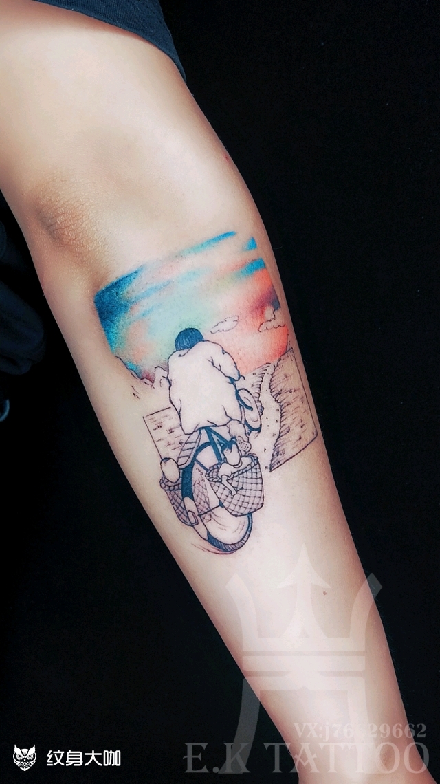 离去_纹身图案手稿图片_贺明亮的纹身作品集