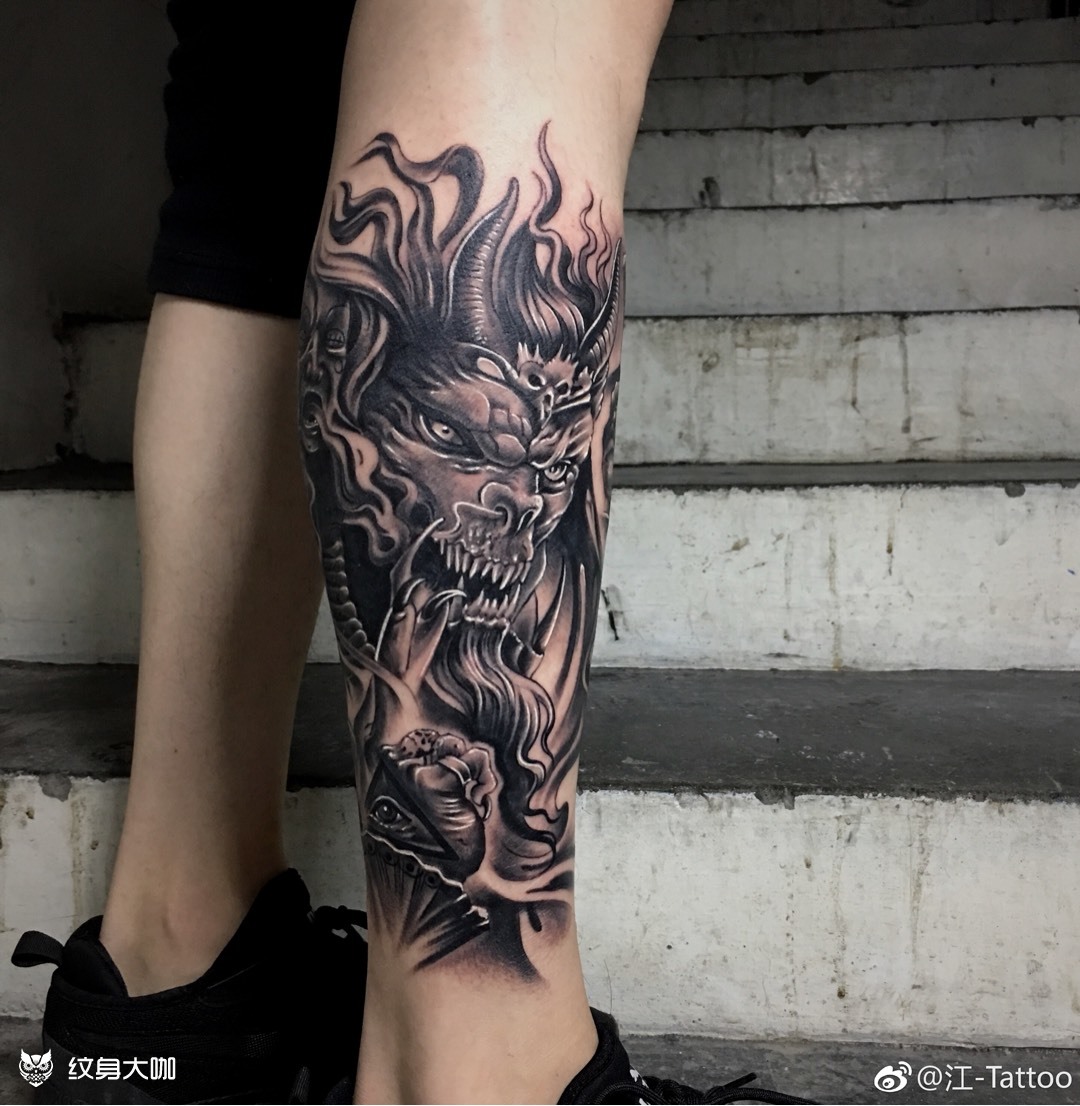 撒旦_纹身图案手稿图片_刘江的纹身作品集