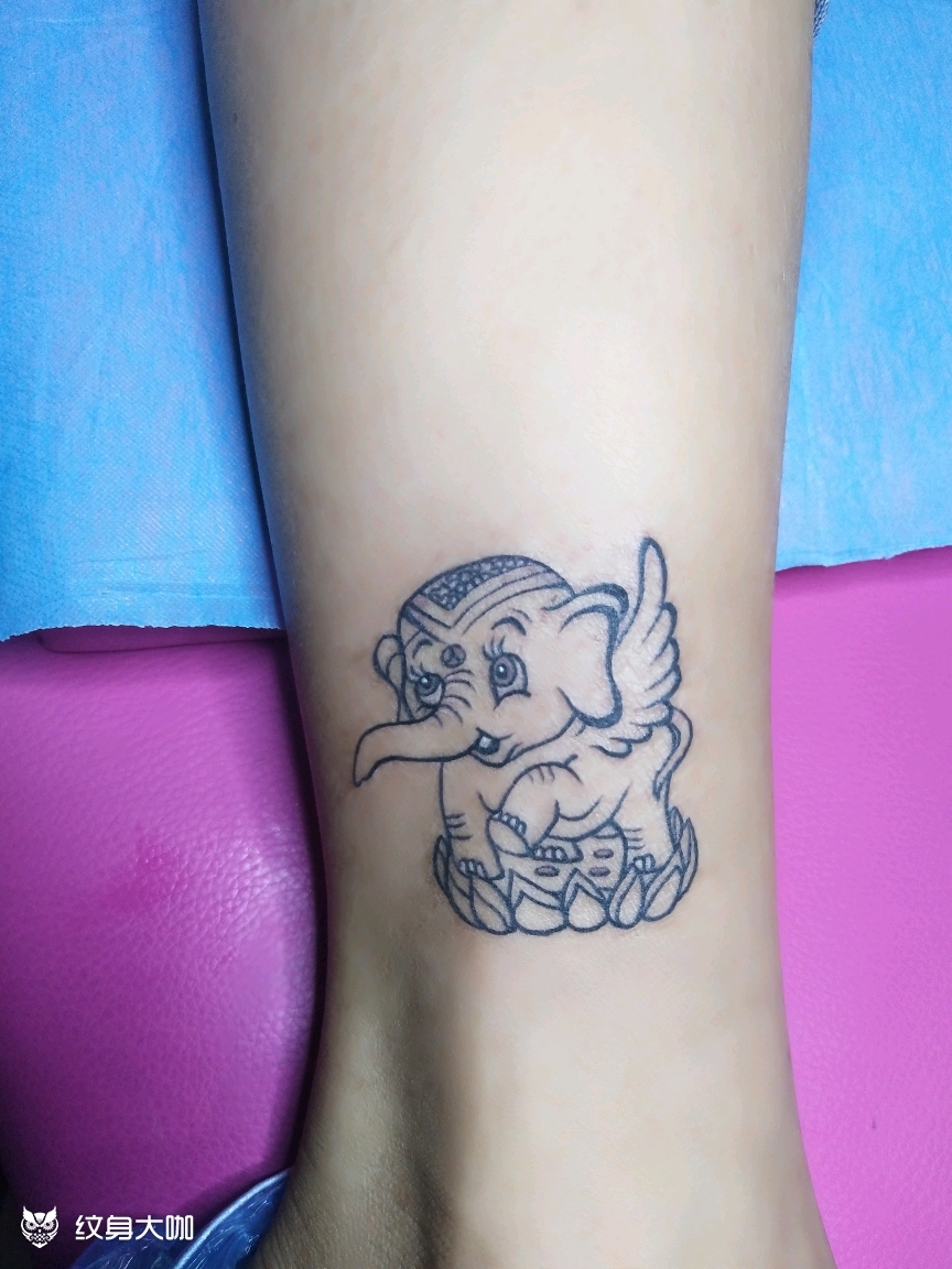 小飞象_纹身图案手稿图片_刘静的纹身作品集